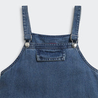 Barbie Medium Blue Denim Printed Pinafore Dress For Girls | Casual Kidswear | Kids | Tiny Girl India