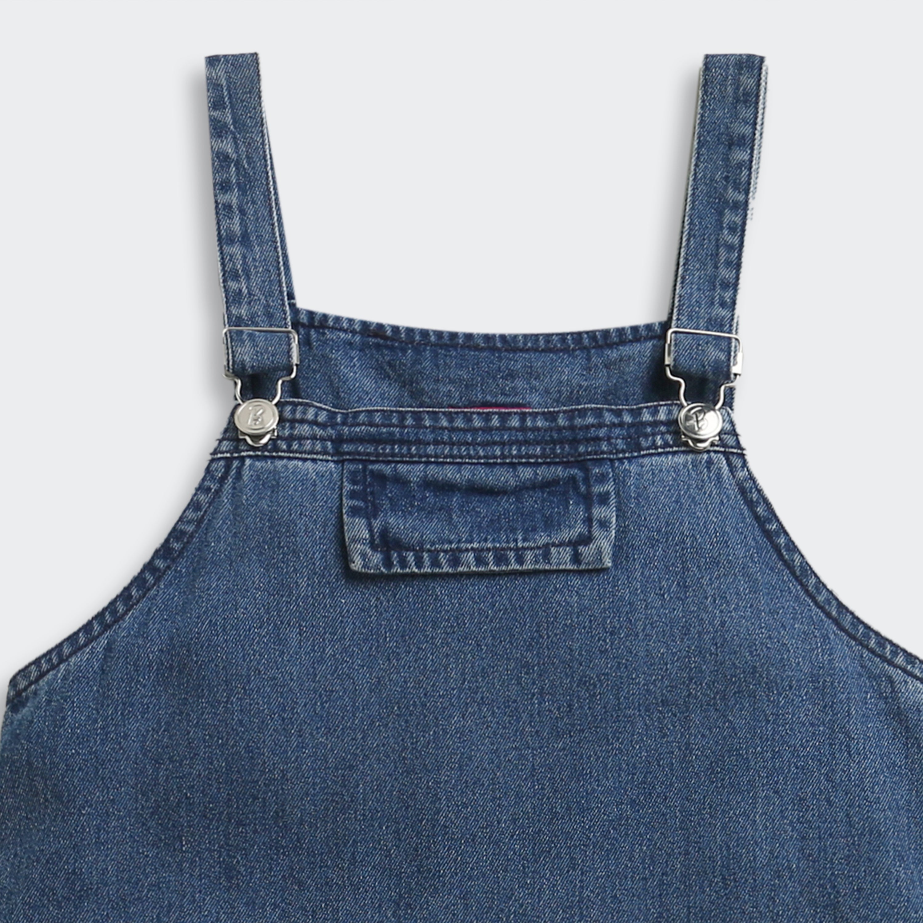 Barbie Medium Blue Denim Printed Pinafore Dress For Girls | Casual Kidswear | Kids | Tiny Girl India