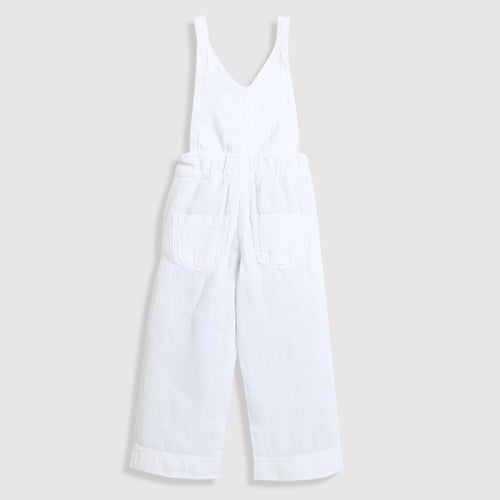Barbie White Cotton Blend Dungaree BAD813