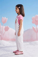 Barbie White Cotton Blend Dungaree BAD813