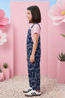 Barbie Navy Blue Denim Printed Dungaree BAD814