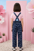 Barbie Navy Blue Denim Printed Dungaree BAD814