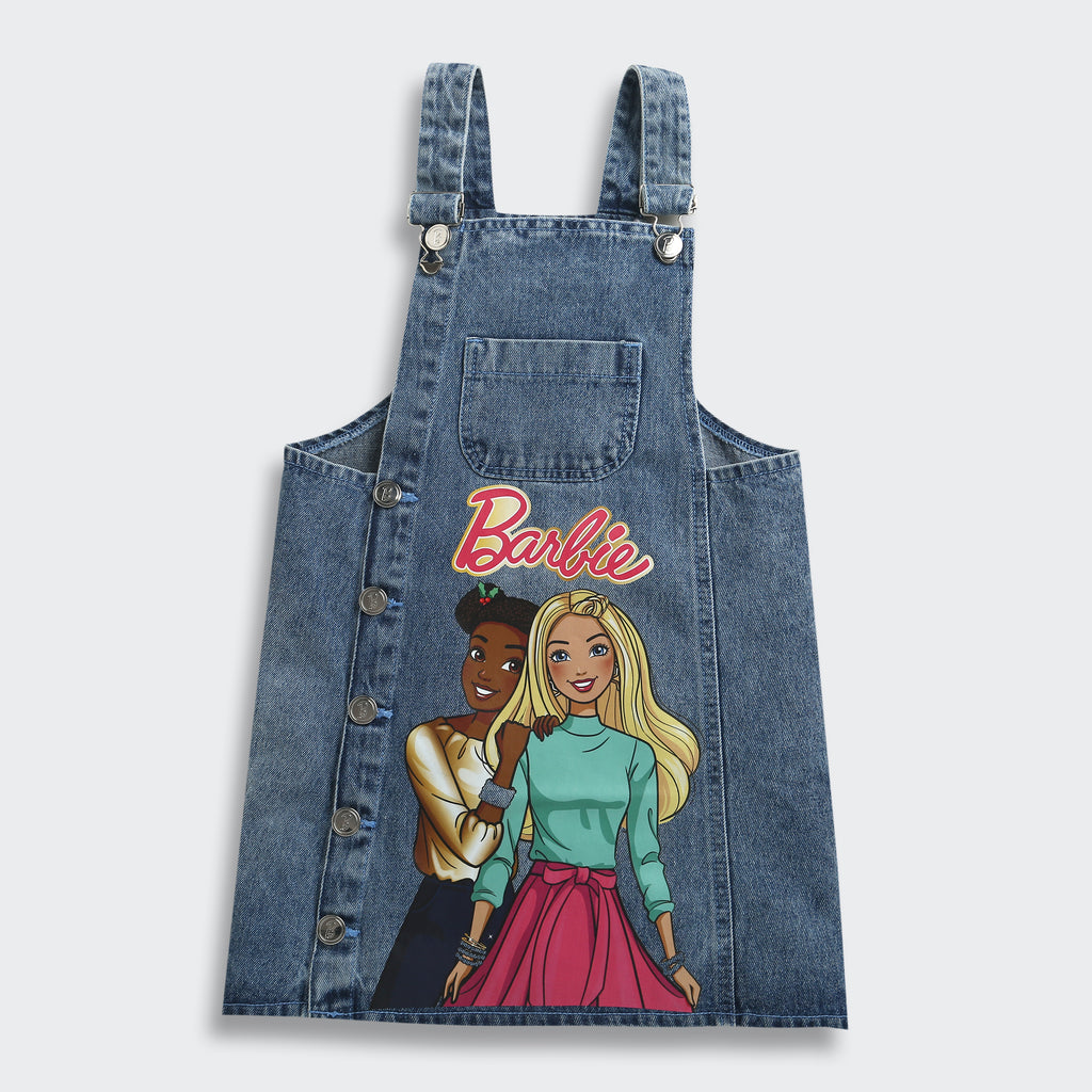 Barbie Light Blue Printed Dungaree BAD815