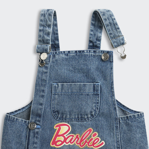 Barbie Light Blue Printed Dungaree BAD815
