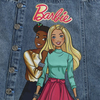 Barbie by Tiny Girl Mattel Featuring Barbie Printed Dungaree With Full Sleeves Top - Light Blue