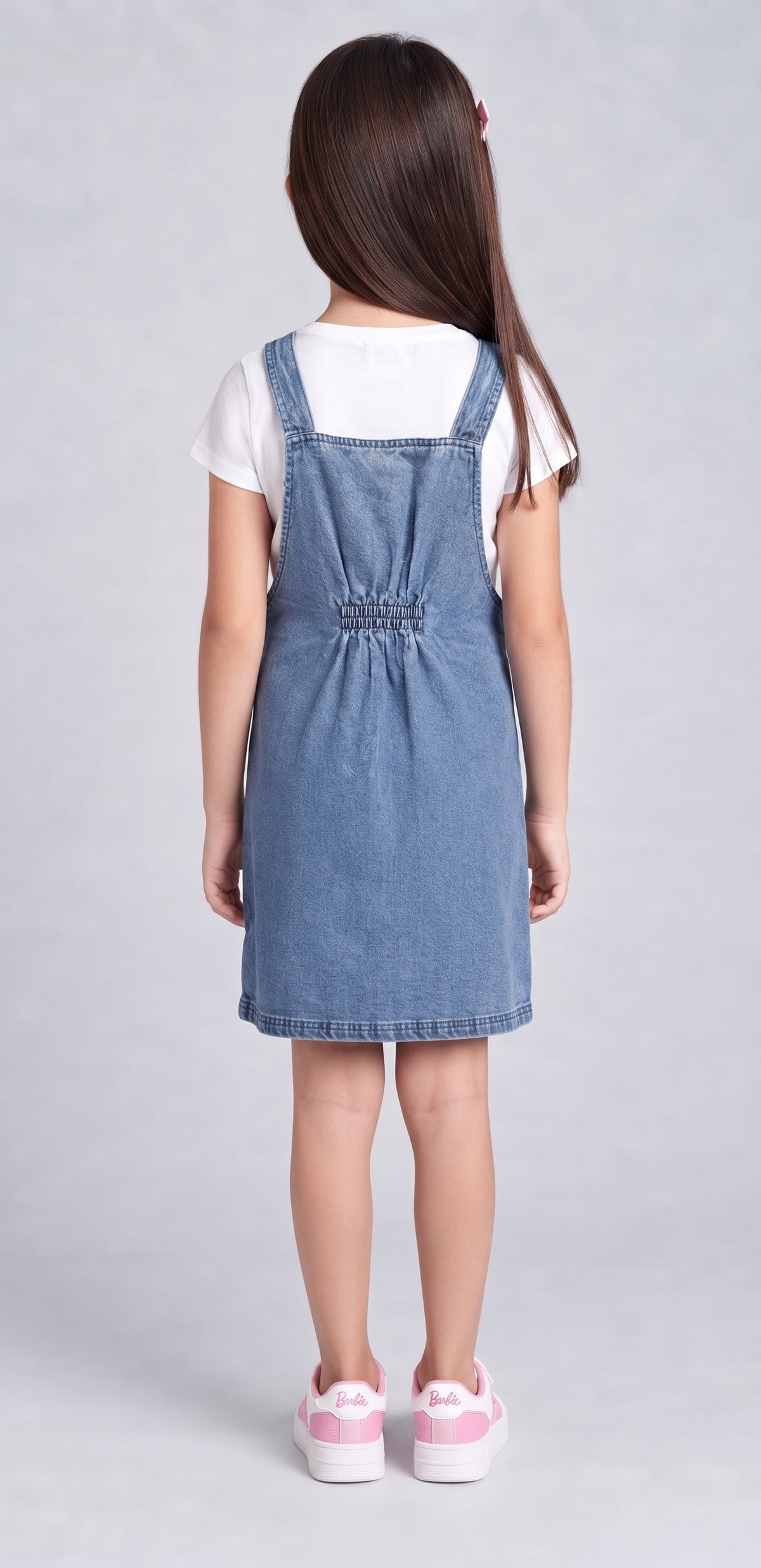 Barbie Blue Denim Barbie Pinafore Dress with Embroidery BAD823