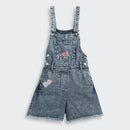 Barbie Blue Denim Printed Shorts Dungaree For Girls | Trendy Kidswear | Kids | Tiny Girl India
