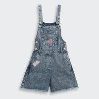 Barbie Blue Denim Printed Shorts Dungaree For Girls | Trendy Kidswear | Kids | Tiny Girl India