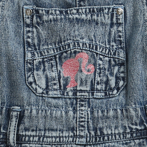 Barbie Blue Denim Printed Shorts Dungaree BAD824