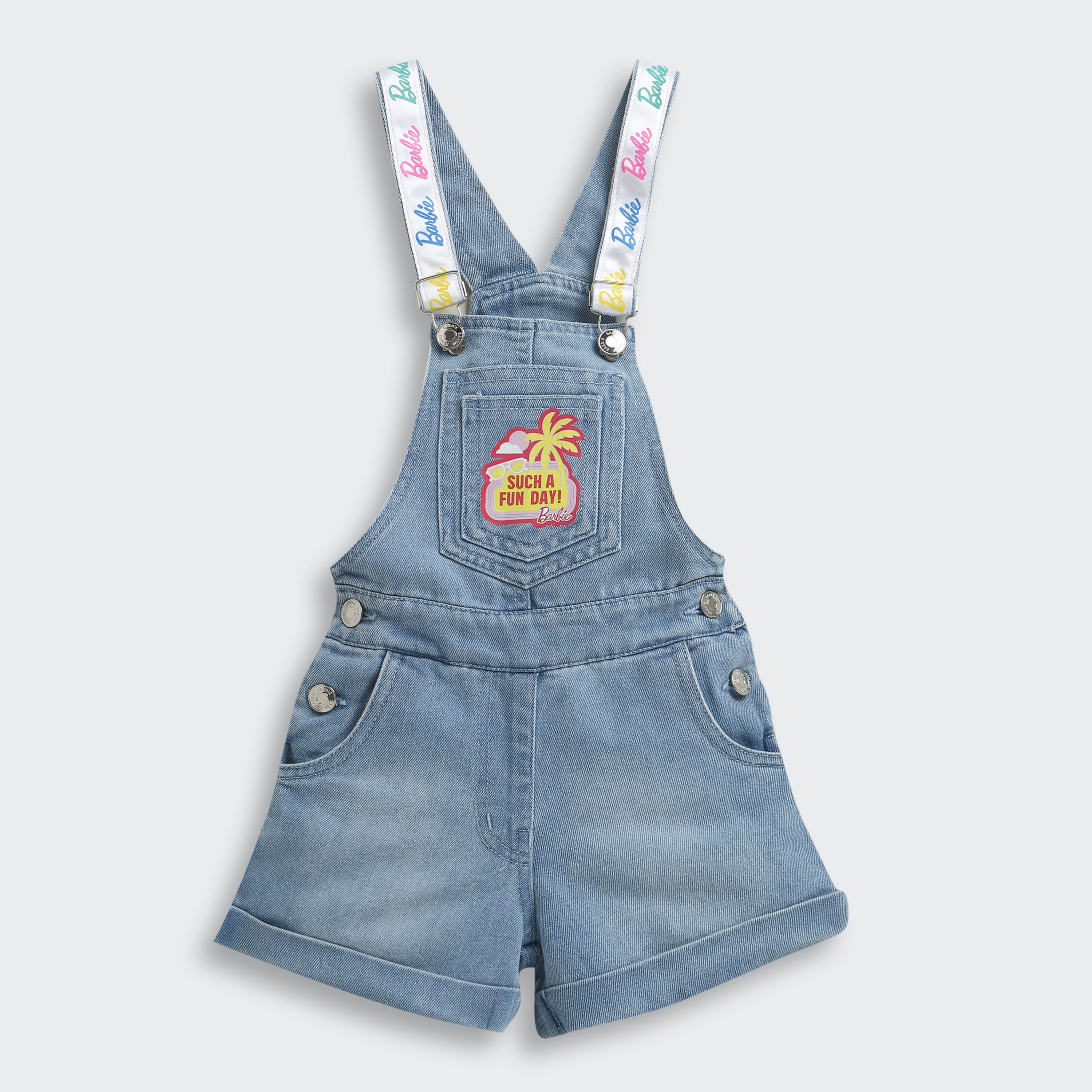 Barbie Girls Light Blue Denim Dungaree – Casual Western Wear