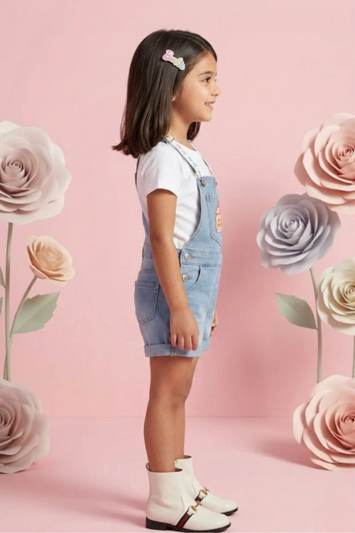 Barbie Girl Light Blue Denim Dungaree BAD825