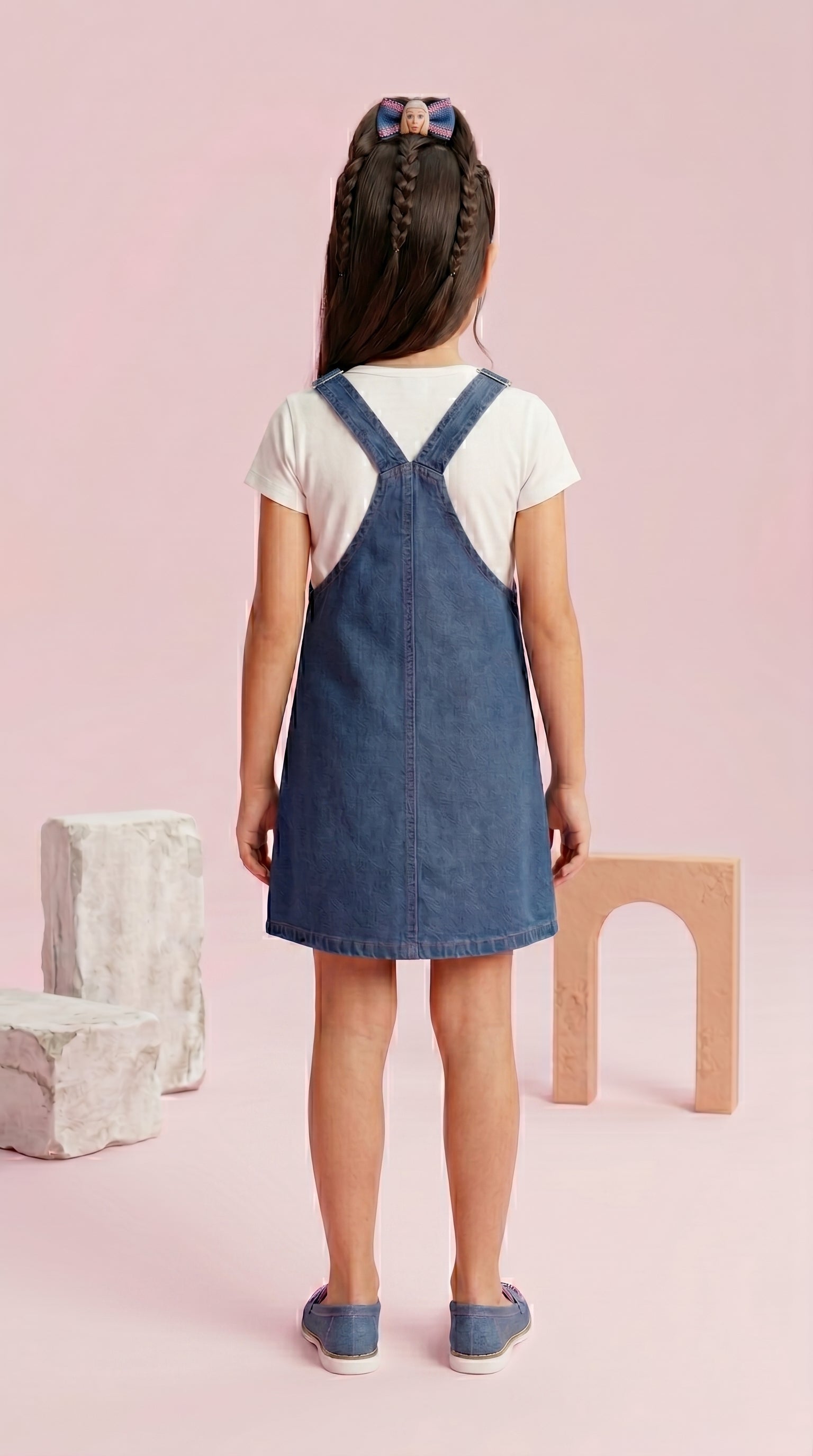 Barbie Blue Denim Pinafore Dungaree BAD837