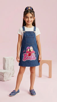 Barbie Blue Denim Pinafore Dungaree BAD837