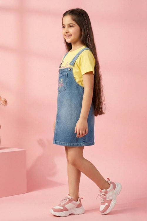 Barbie Girls Light Blue Denim Dungaree BAD850