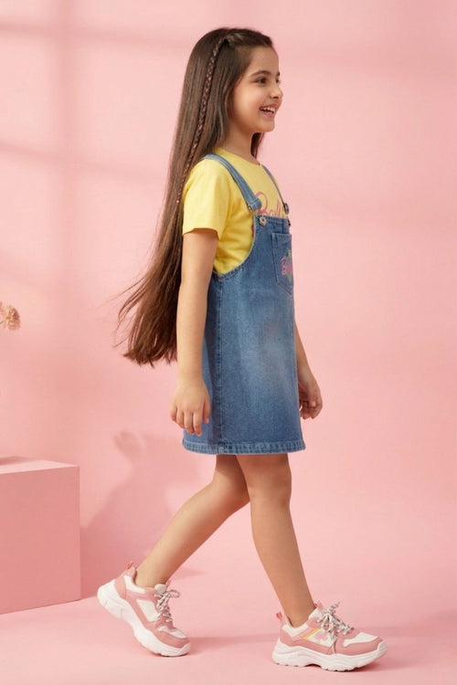 Barbie Girls Light Blue Denim Dungaree BAD850