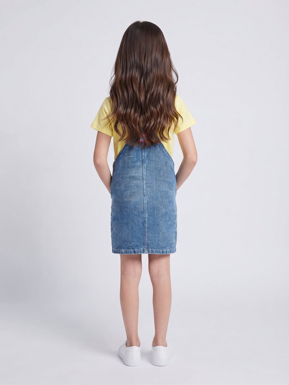 Barbie Light Blue Denim Graphic Pinafore Dress BAD854