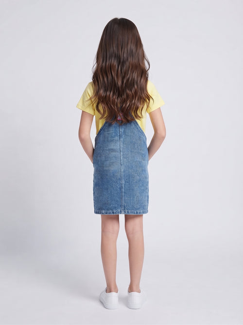 Barbie Light Blue Denim Graphic Pinafore Dress BAD854