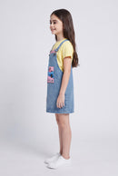 Barbie Light Blue Denim Graphic Pinafore Dress BAD854