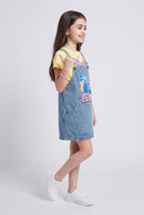 Barbie Light Blue Denim Graphic Pinafore Dress BAD854