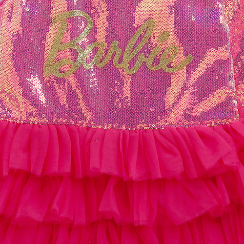 Barbie Pink Sequin Layered Tulle Party Dress BAF216