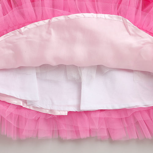 Barbie Pink Sequin Layered Tulle Party Dress BAF216