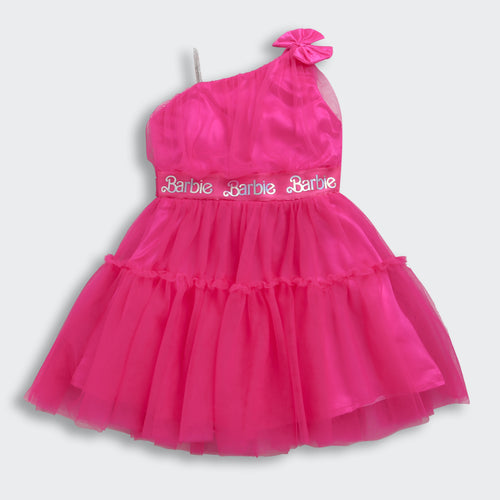 Barbie Pink Net Layered Party Dress BAF220