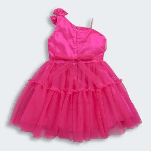 Barbie Pink Net Layered Party Dress BAF220