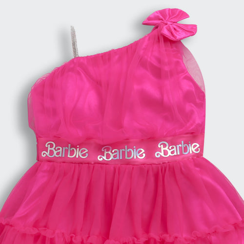 Barbie Pink Net Layered Party Dress BAF220
