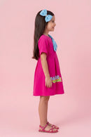 Barbie Hot Pink Crepe Bow Accent Dress BAF230
