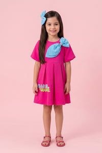 Barbie Hot Pink Crepe Bow Accent Dress BAF230