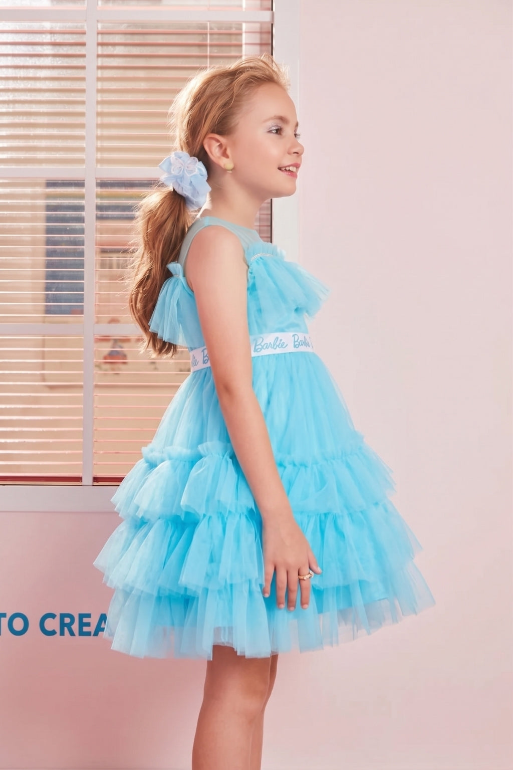 Barbie Sky Blue Tulle Layered Party Dress BAF232