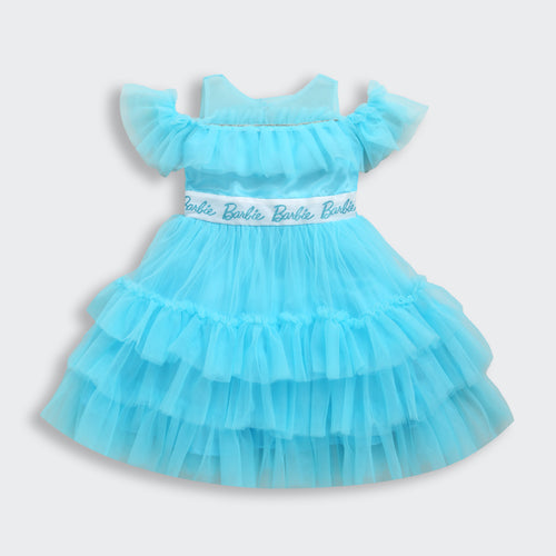 Barbie Sky Blue Tulle Layered Party Dress BAF232