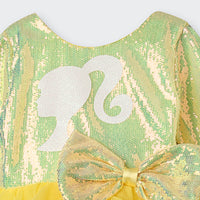 Barbie yellow Tulle Layered Party Dress For Girls | Princess Birthday Outfit | Kids | Tiny Girl India