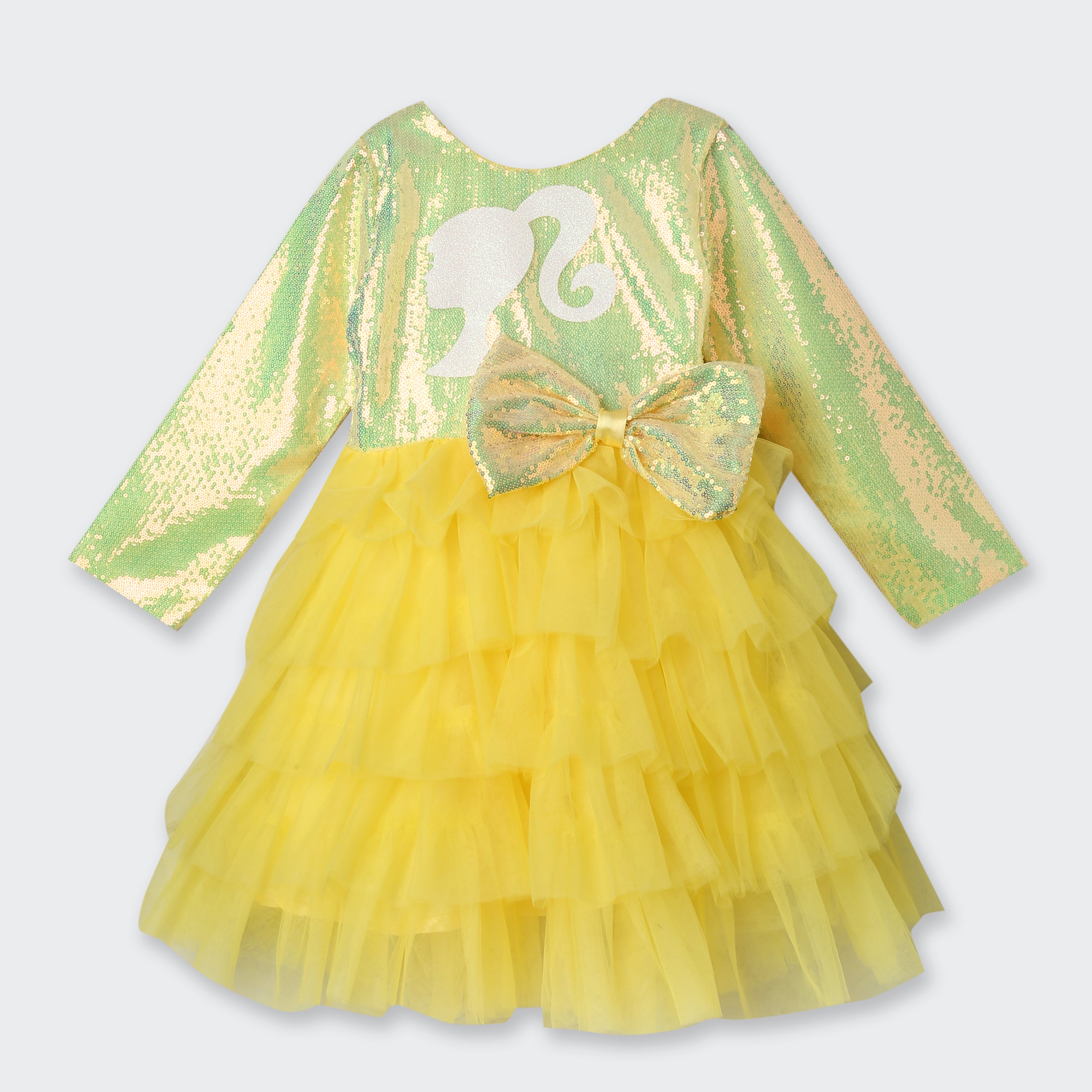 Barbie yellow Tulle Layered Party Dress BAF233
