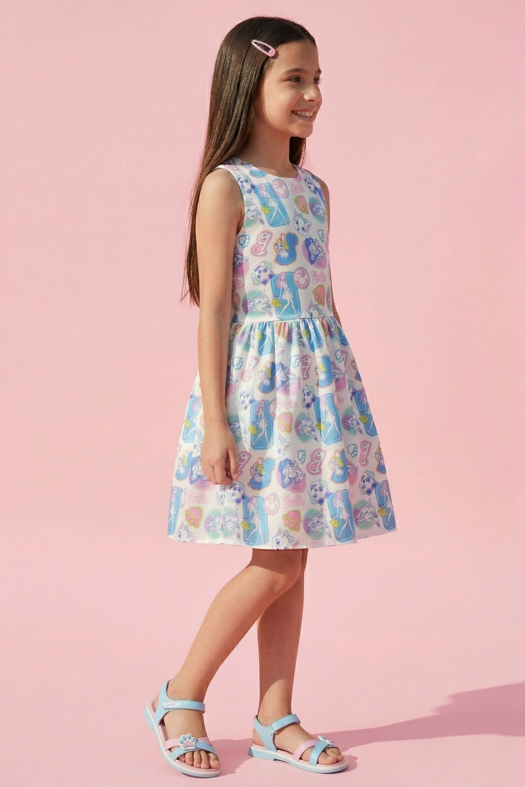 Barbie Pop Print Fit & Flare Dress BAF234