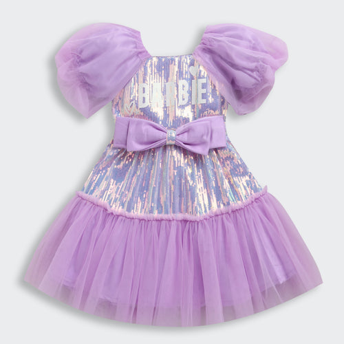 Girls Barbie Lavender Tulle Party Dress BAF235