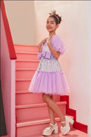 Girls Barbie Lavender Tulle Party Dress BAF235