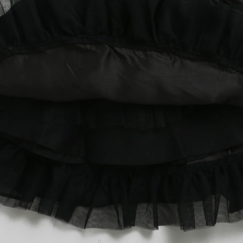 Barbie Black Satin Puff Sleeve Party Dress BAF236