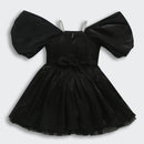Barbie Black Satin Puff Sleeve Party Dress For Girls | Stylish Festive Outfit | Kids | Tiny Girl India