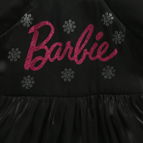 Barbie Black Satin Puff Sleeve Party Dress BAF236