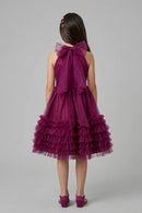 Barbie Wine Sleeveless Layered Tulle Party Dress BAF237