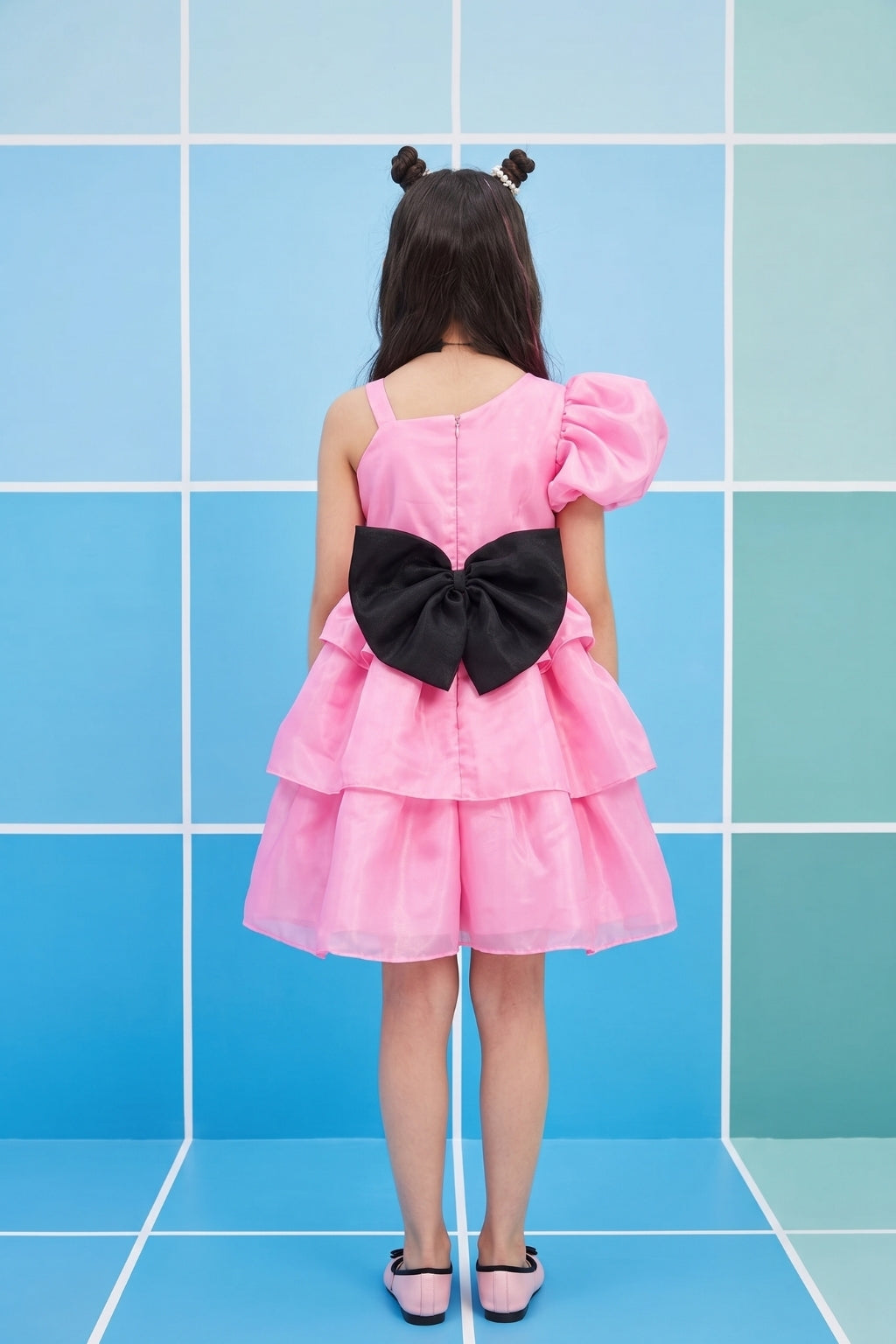 Barbie Light Pink Satin Layered Party Dress BAF239