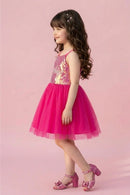 Barbie Hot Pink Sequin Net Party Dress BAF253