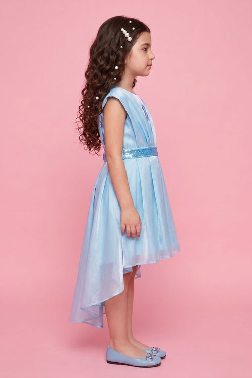 Barbie Light Blue Satin Layered Party Dress BAF261