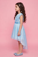 Barbie Light Blue Satin Layered Party Dress BAF261