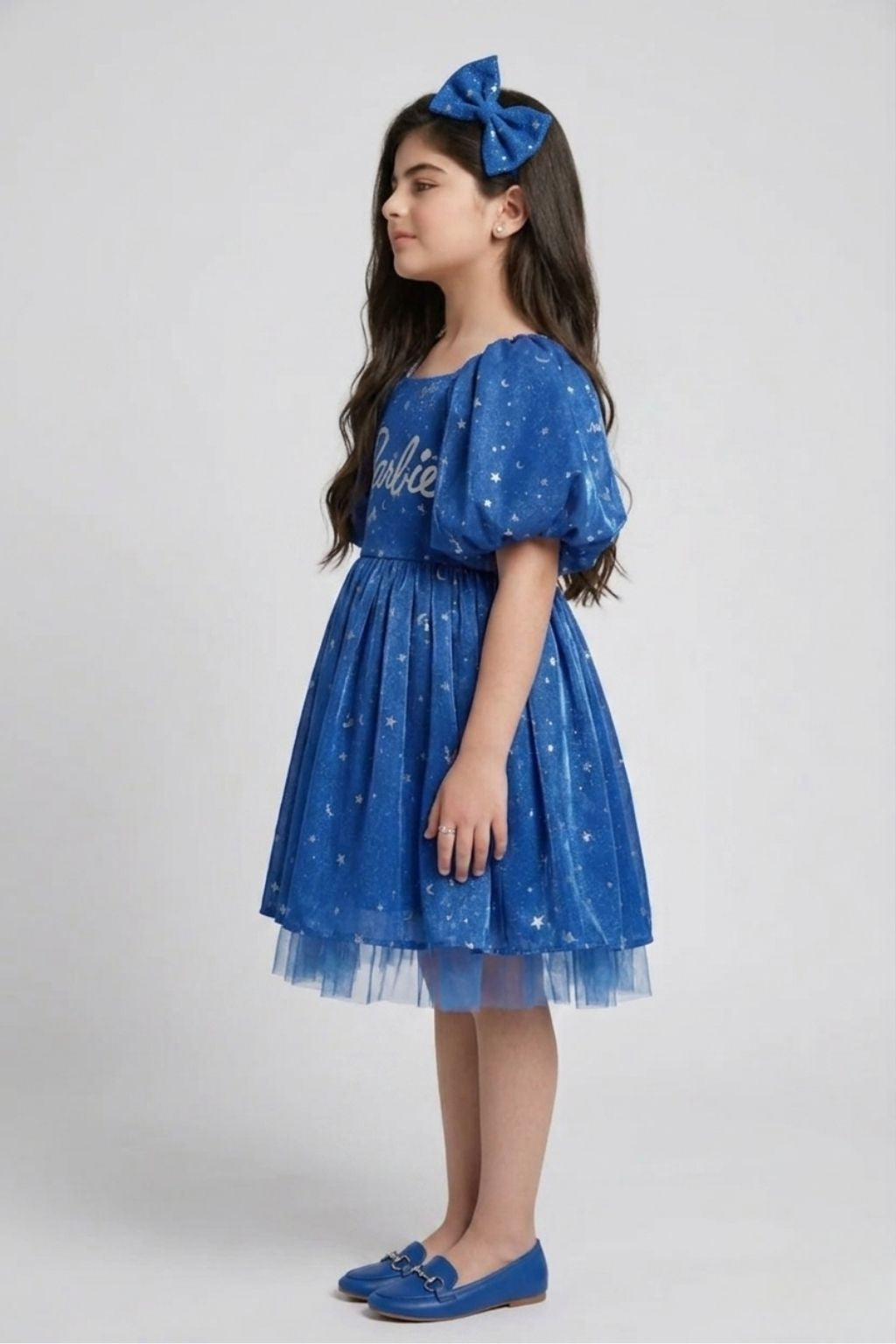 Barbie Blue Off Shoulder Party Dress BAF279