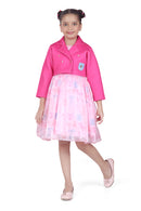 Barbie Pink Party Dress With Matching Jacket For Girls | Soft & Stylish Festive Outfit | Kids | Tiny Girl India