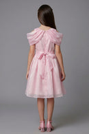 Barbie Girls Light Pink Shimmer Party Dress with Cape Sleeves BAF307