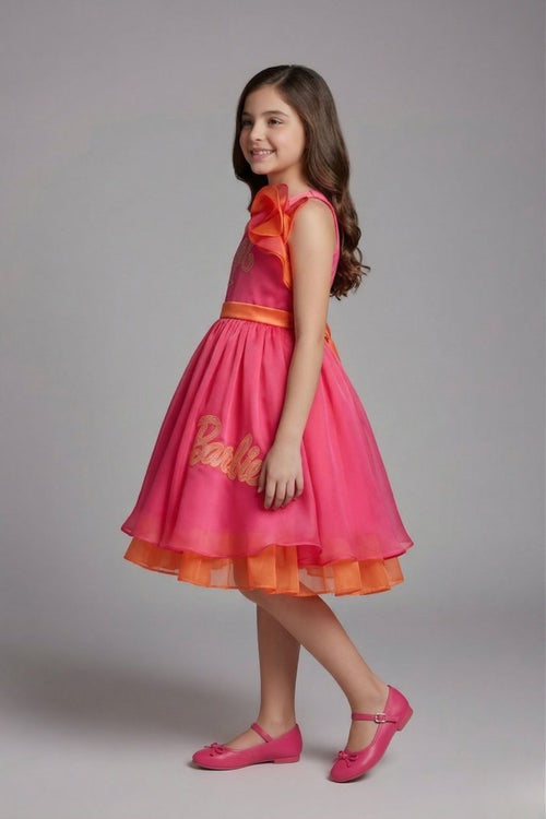 Barbie Hot Pink & Orange Party Dress BAF313