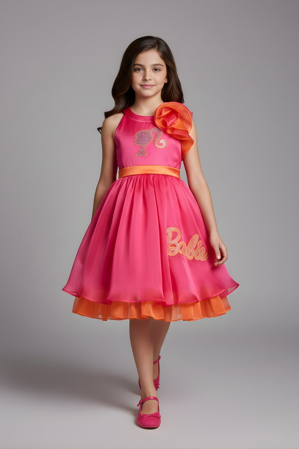 Barbie Hot Pink & Orange Party Dress BAF313